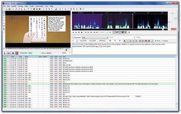 Aegisub Subtitle Software