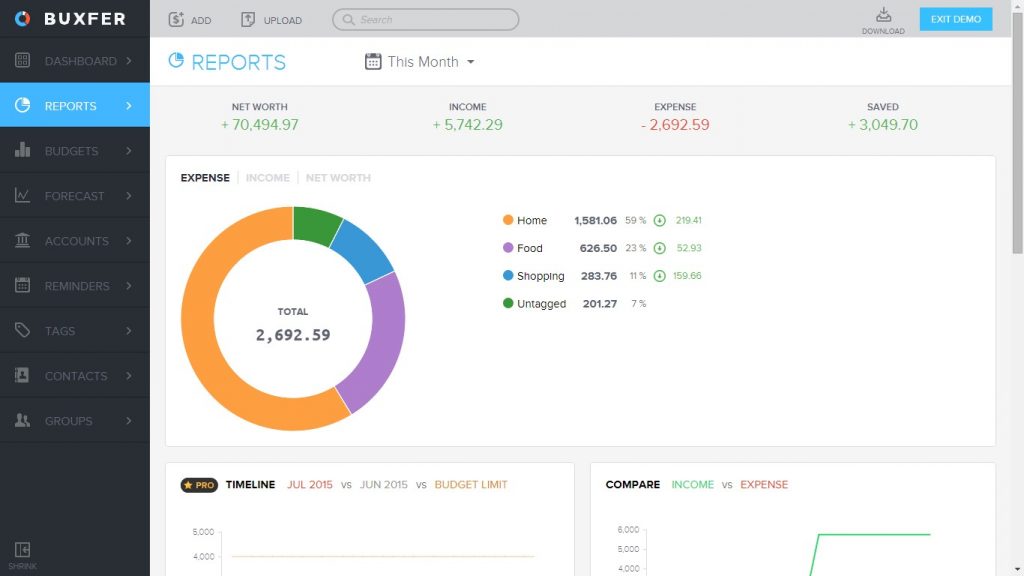 Buxfer Accounting Apps