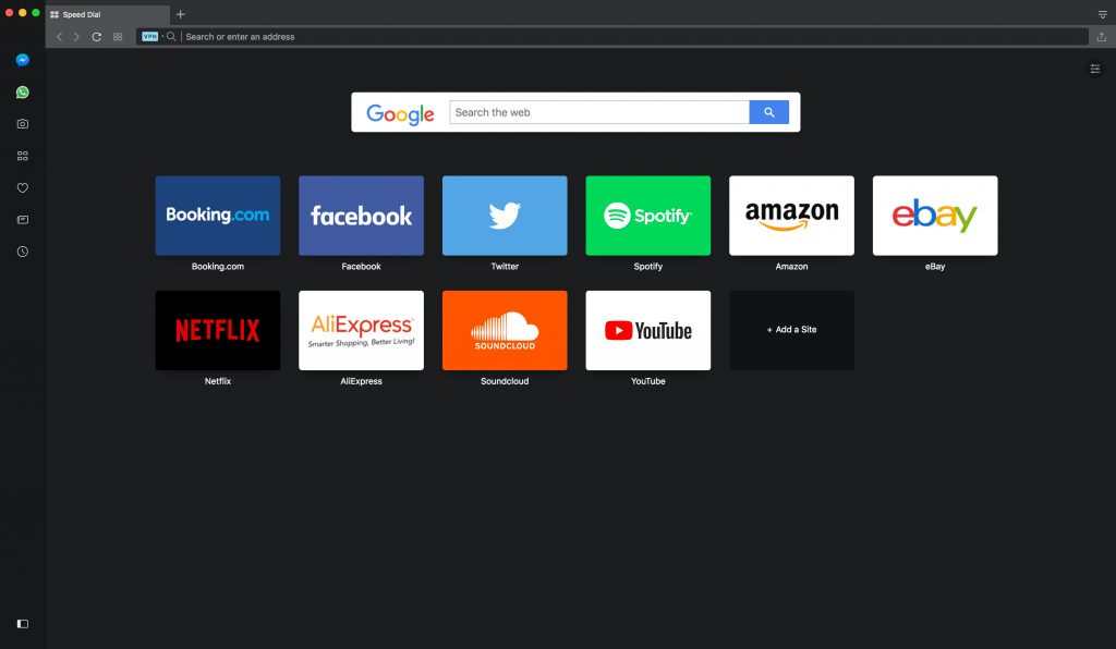 Opera Web Browser plus VPN
