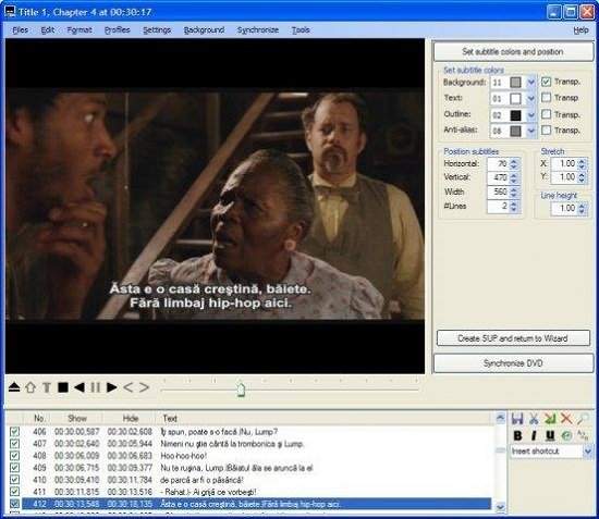SubtitleCreator Program Interface