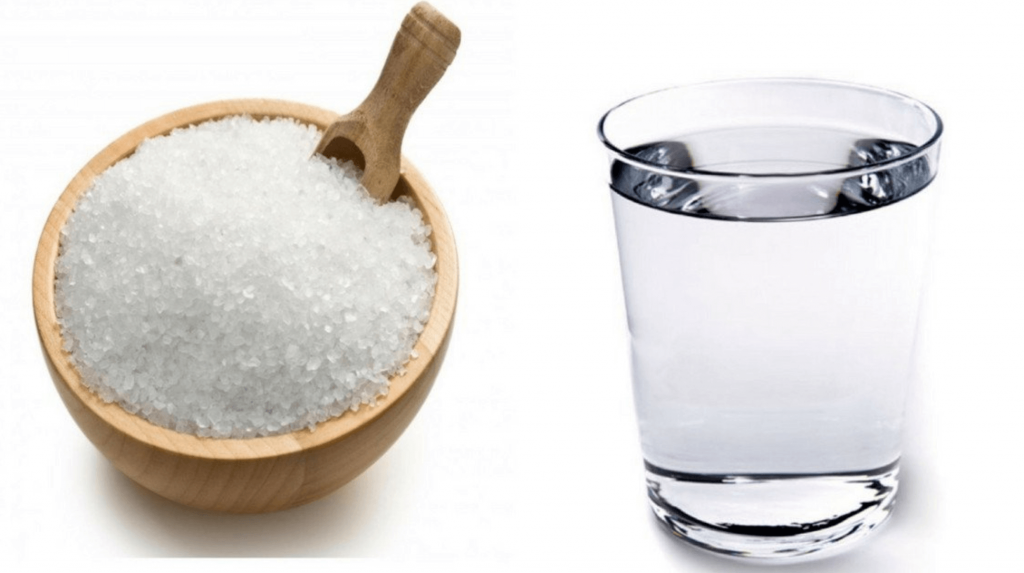 Water and salt for soar and strep throat treatment