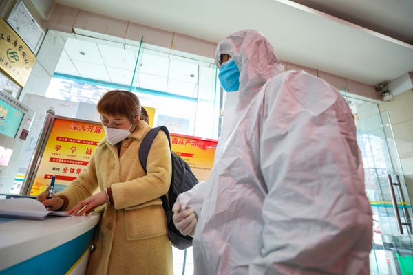 A medic personnel is checking the Corona Virus Suspected Patient