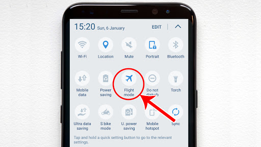 Airplane mode on The Smartphone to Troubleshooting Lost Signal